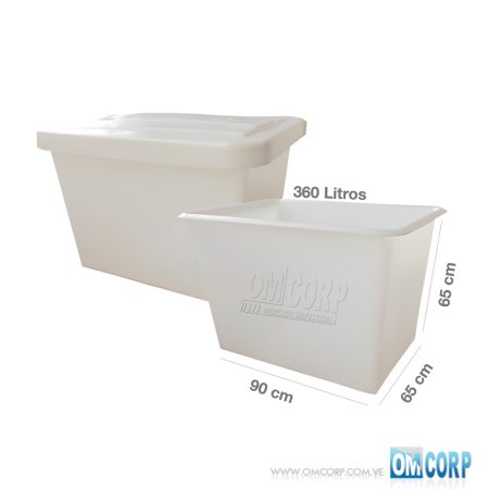 Tanque Plastico Blanco Rectangular 360 Litros Alimentos